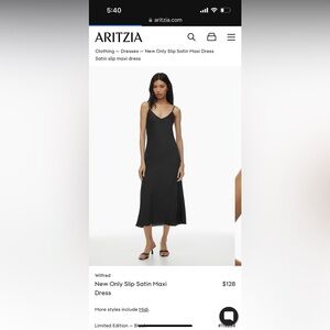 2XS New Only Black Midi Slip Aritzia Dress